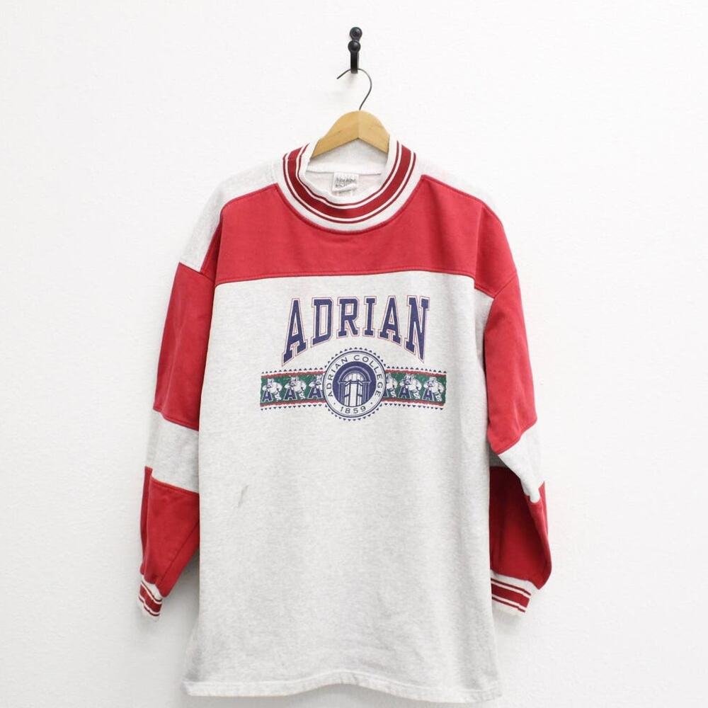 Vintage 90s Adrian College Bulldogs Gray Sweatshirt XL